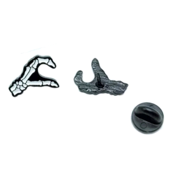 💀 Skeleton Heart Hands Pin Set - Picture 4 of 5